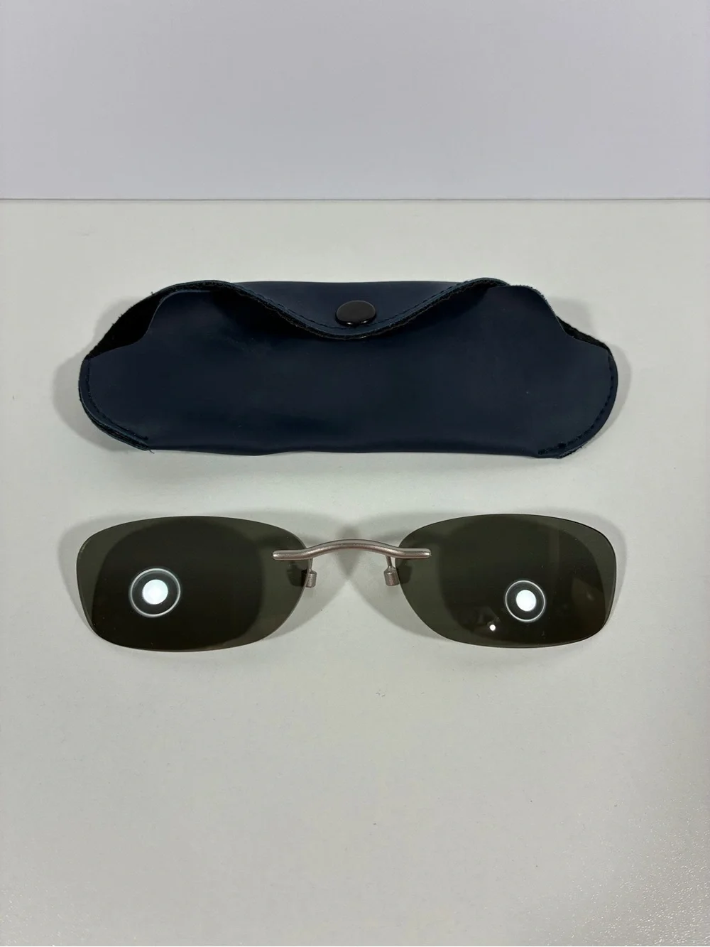 Silhouette Style Clip-on Sunglasses TH 3067 Grey Polarized Lens w/ Sleeve Case